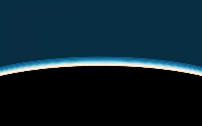 Minimalist artwork of a planet with atmosphere