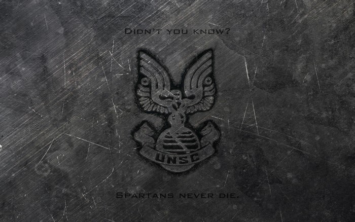 UNSC logo from Halo with text