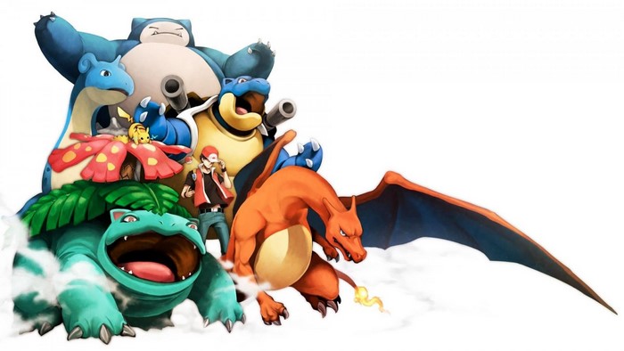 Pokémon First Generation Iconic Team with Charizard and Pikachu