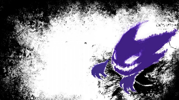 Purple creature from Pokemon in abstract art style