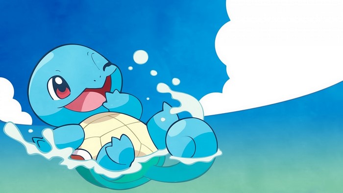 Squirtle from Pokemon swimming in water