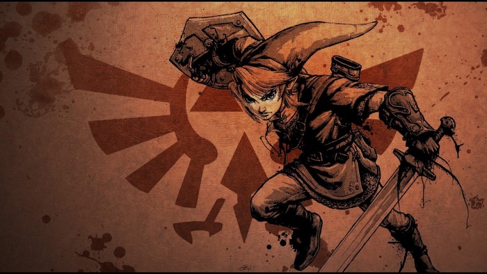 Link from The Legend of Zelda with Triforce symbol