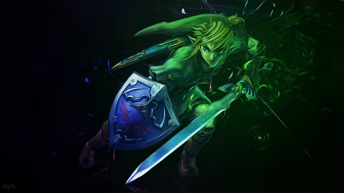 Link from The Legend of Zelda with sword and shield
