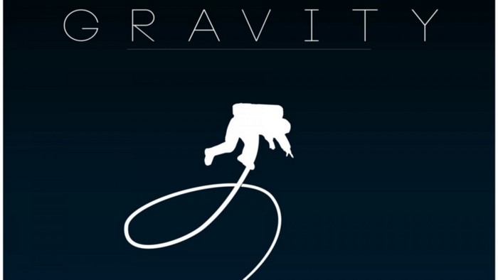 Gravity movie title with astronaut