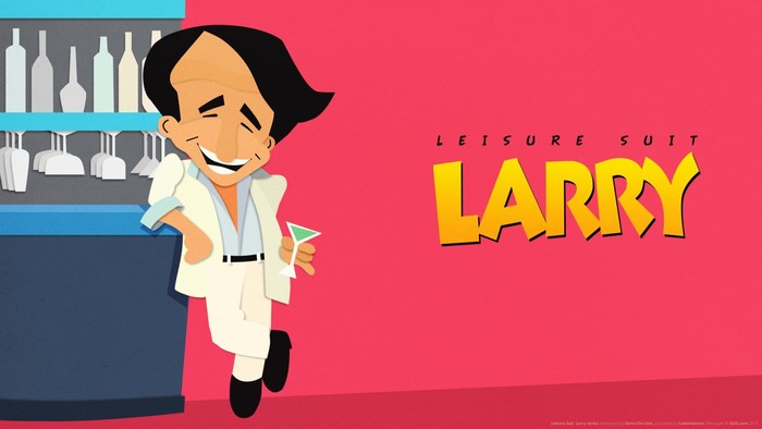 Leisure Suit Larry character with martini