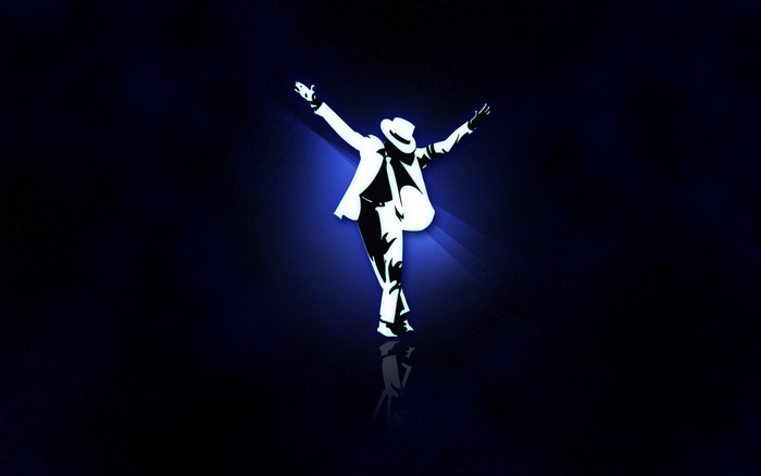 Michael Jackson Minimalist Blue Performance Silhouette