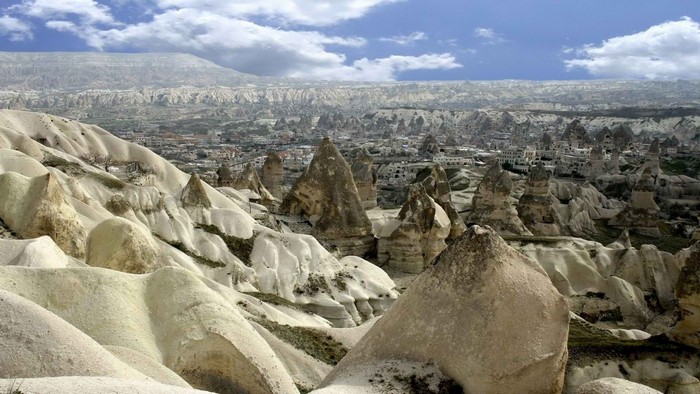 Cappadocia landscape with fairy chimneys and rock formations