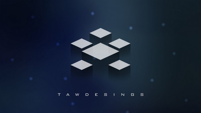 Abstract geometric logo with text