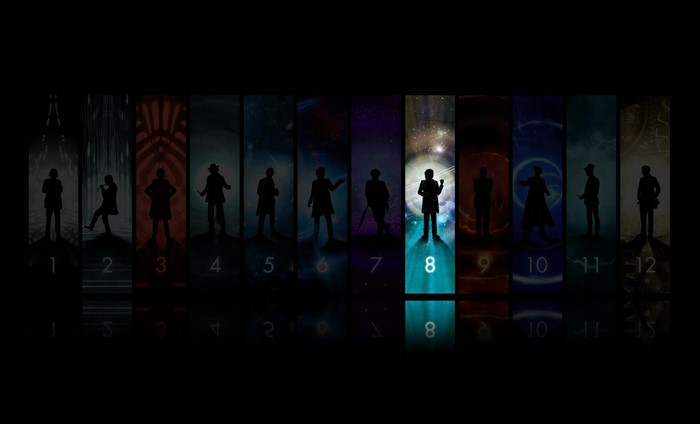 Doctor Who silhouettes numbered 1-12