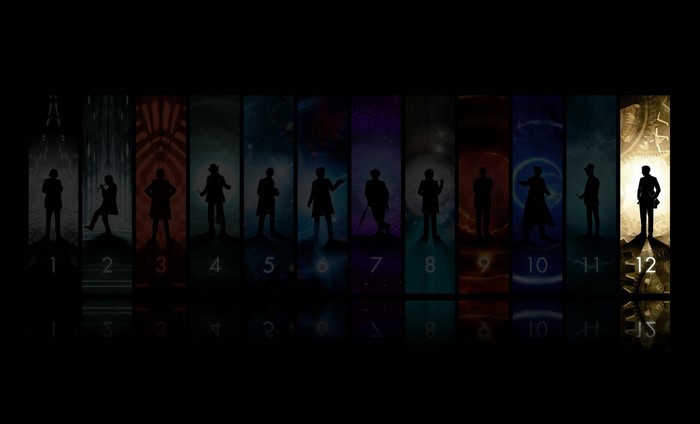 Doctor Who Silhouettes of the Doctors