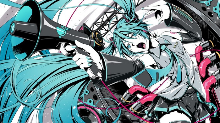 Hatsune Miku with Megaphone