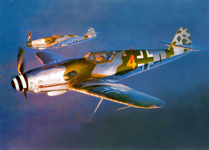 Messerschmitt Bf 109 Fighter Aircraft in Flight