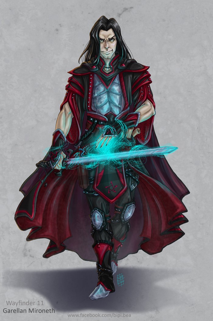 Garellan Mironeth with a glowing sword