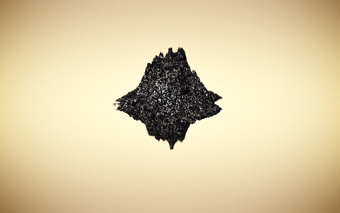 Abstract black shape with reflection on light background