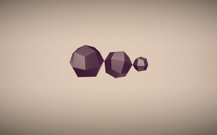 Three geometric shapes on a plain background