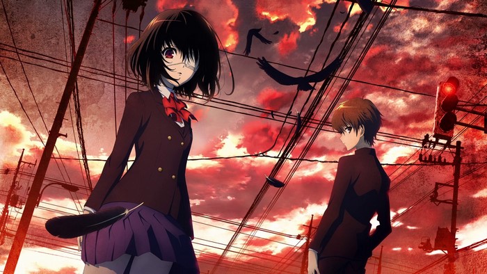 Misaki Mei and Sakakibara Kouichi from Another