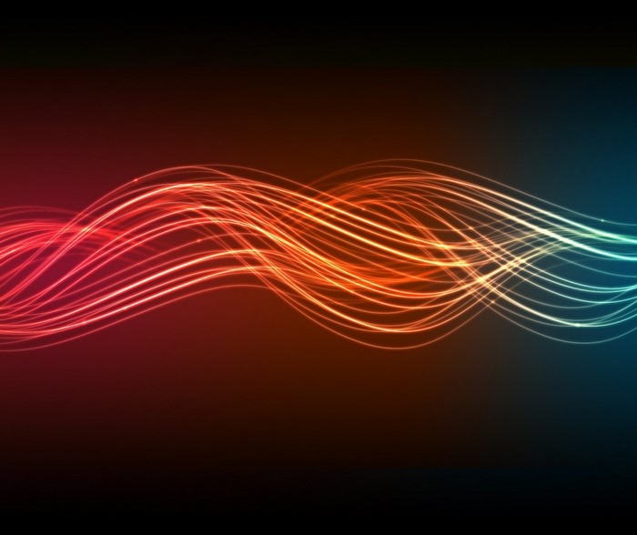Abstract light waves in red and blue spectrum