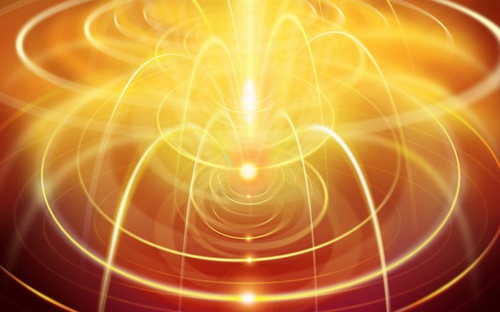 Abstract yellow light swirls and circles