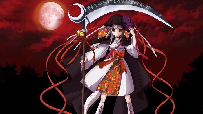 Kushinada Nemuru from Ookami Kakushi with a scythe