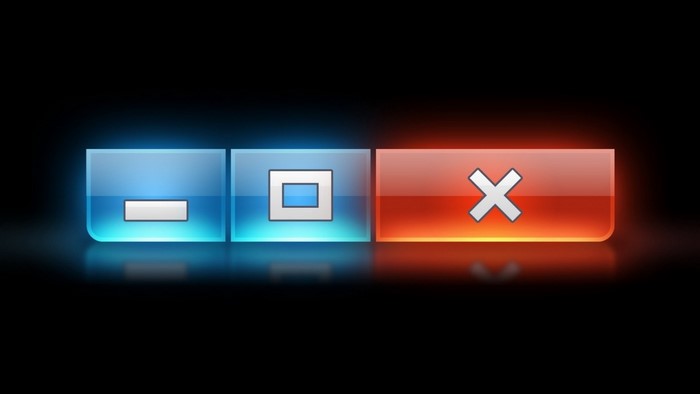 Windows 7 minimize, maximize, and close buttons