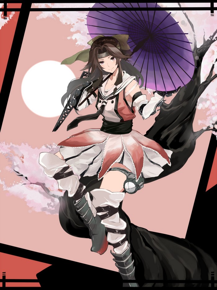 Jintsuu KanColle from Kantai Collection with Umbrella