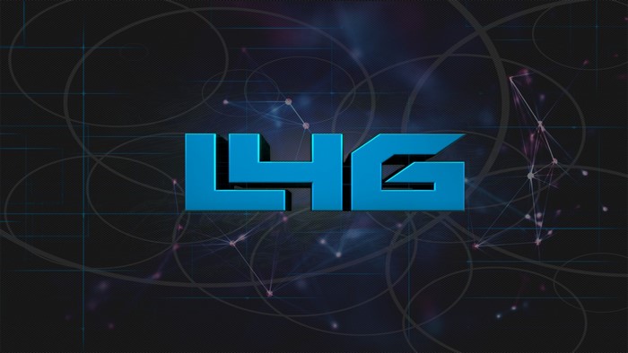 LYG text logo on abstract background