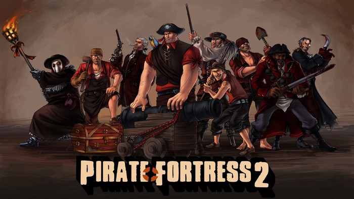 Pirate Fortress 2 characters with cannon
