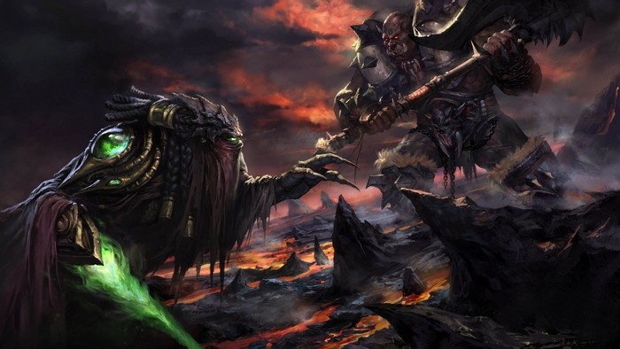 Zeratul and Garrosh Hellscream in Starcraft II