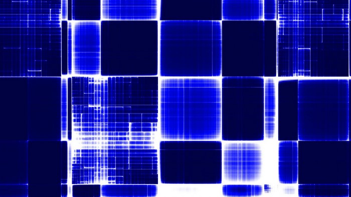 Abstract blue and white grid pattern