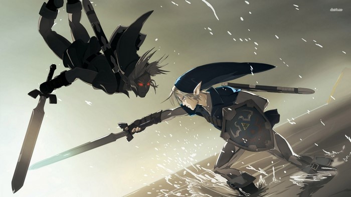 Dark Link and Link from The Legend of Zelda