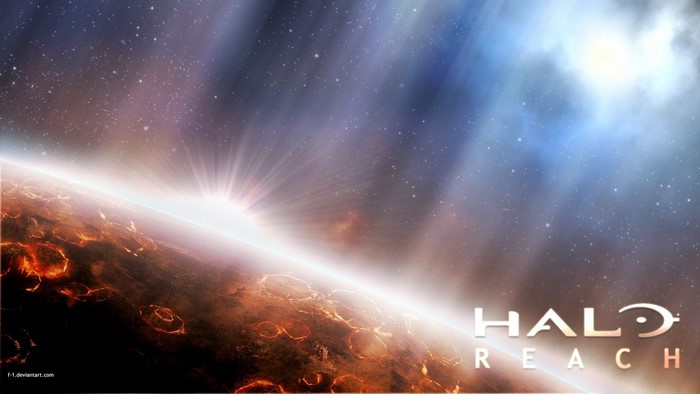 Halo Reach planet sunrise in space
