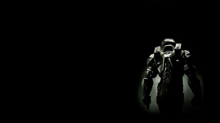 Master Chief from Halo in darkness