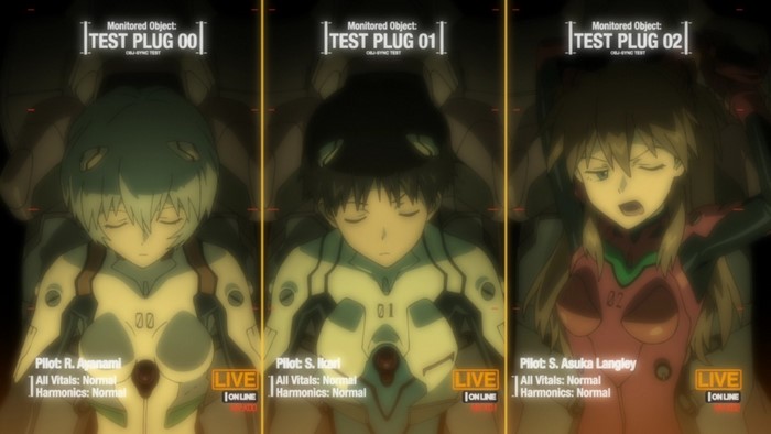 Neon Genesis Evangelion Pilots in Test Plugs