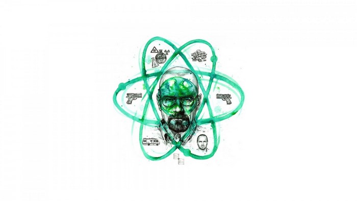 Walter White from Breaking Bad atom logo