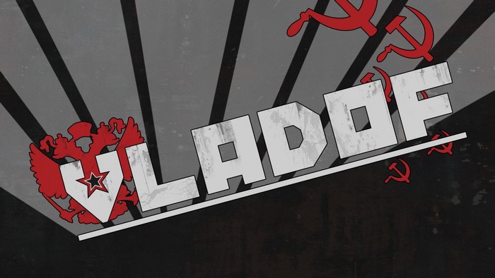 LADOF text with Soviet symbols