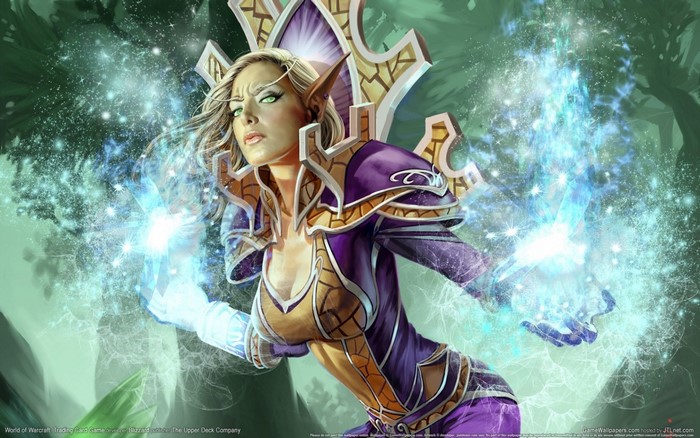 Jaina Proudmo from Warcraft casting a spell