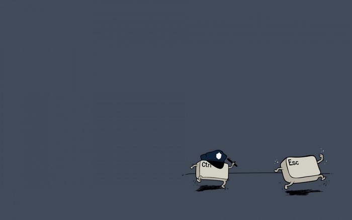 Ctrl key as police chasing Esc key