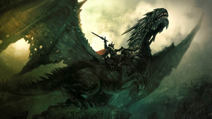 Knight riding a dragon