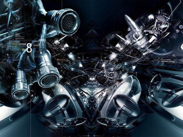 Abstract Industrial Octane 8 Machine