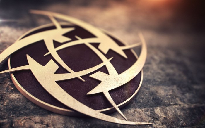 Ninjas In Pyjamas logo on a textured surface