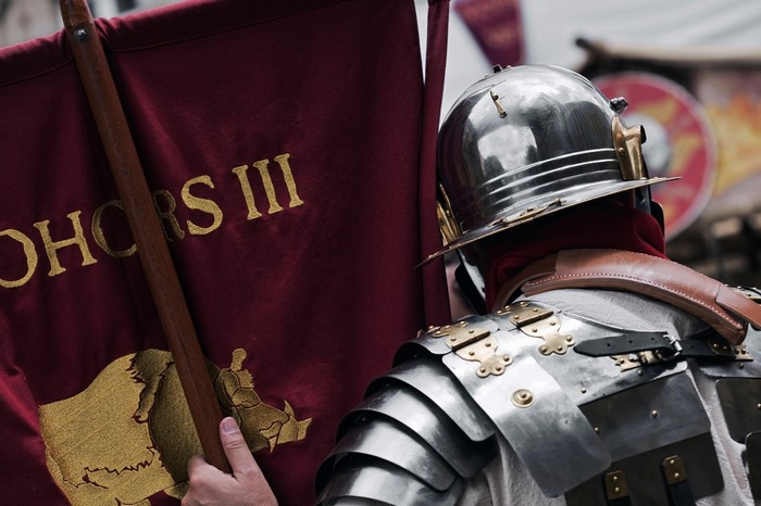 Roman soldier with banner