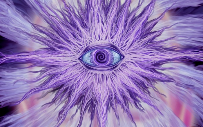 Abstract purple eye with flower petals
