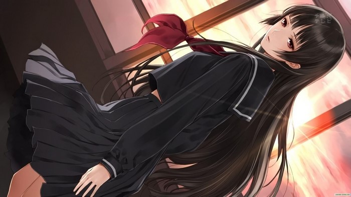 Kanoe Yuuko in Tasogare Otome x Amnesia Sunset Scene
