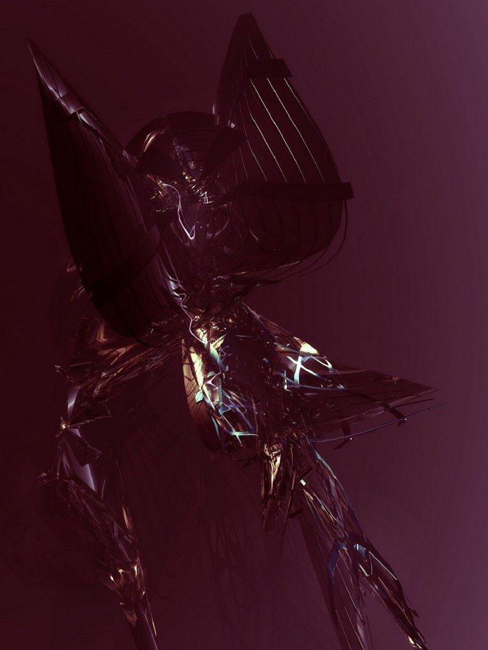 Abstract illustration of a dark, metallic structure