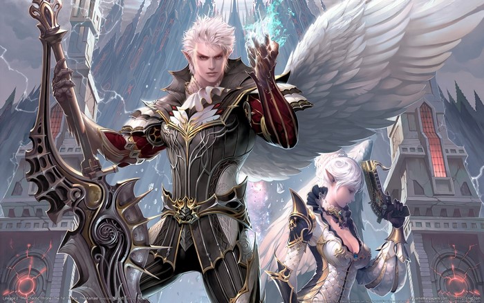 Lineage II Warlord and Elf with Wings