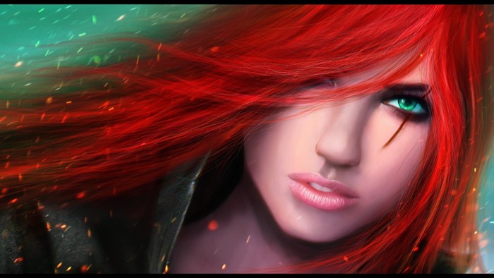 Katarina from League of Legends, fantasy art