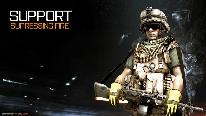 Soldier with machine gun from Battlefield