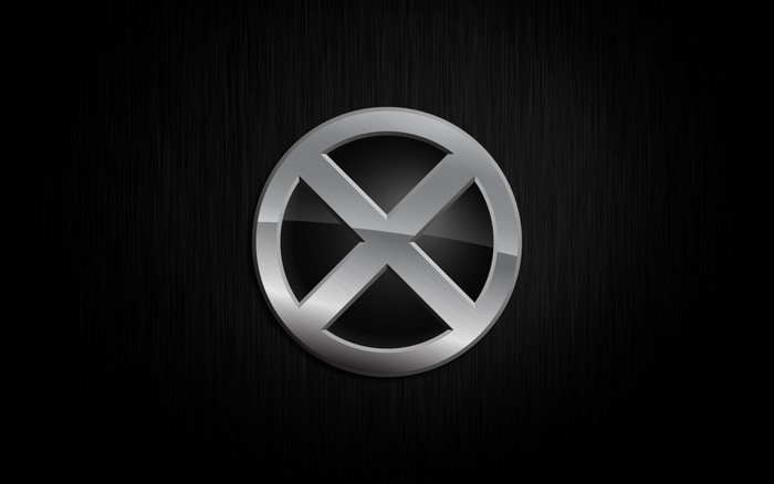 X-Men logo on a black textured background