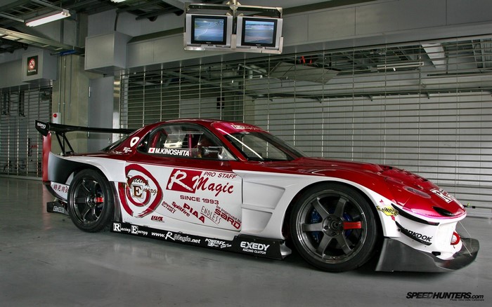 Mazda RX-7 R Magic race car driven by M. Kinoshita