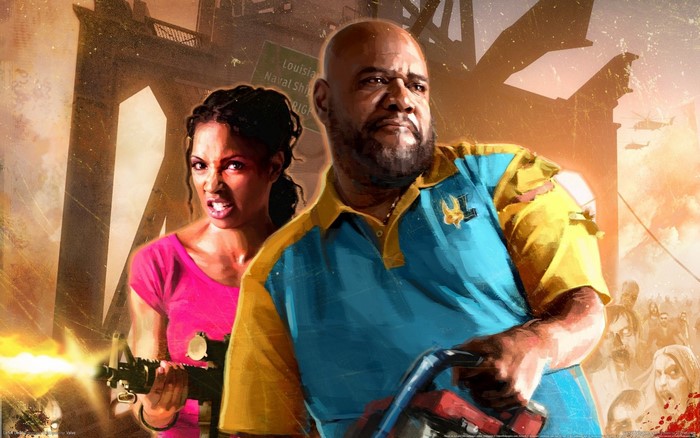 Left 4 Dead survivors fighting zombies